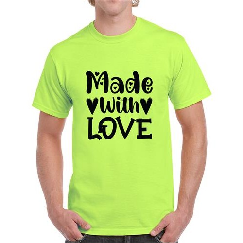 Men's Heart Made With Love Graphic Printed T-shirt