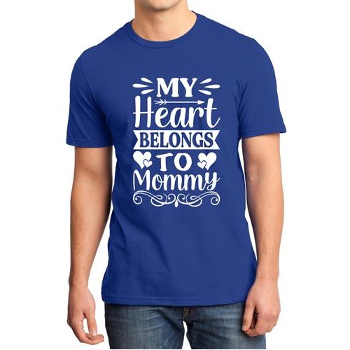 Men's Heart Mommy Graphic Printed T-shirt
