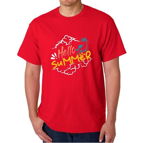 Men's Hello coconut Summer Graphic Printed T-shirt