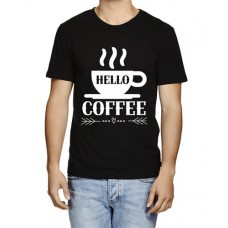 Men's Hello Coffee Graphic Printed T-shirt