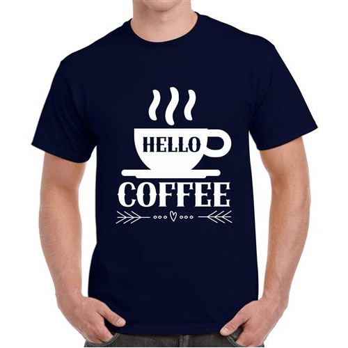 Men's Hello Coffee Graphic Printed T-shirt