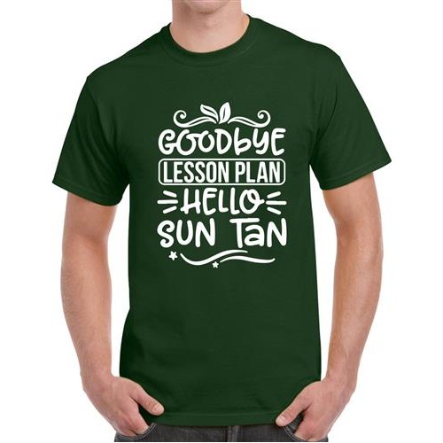 Men's Hello Sun Tan Graphic Printed T-shirt