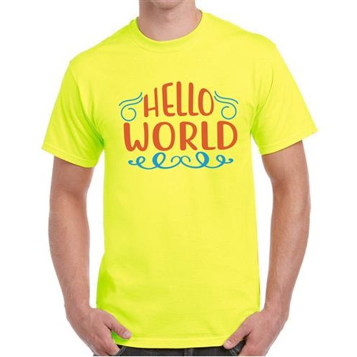 Men's Hello To World Graphic Printed T-shirt