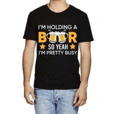 Men's Holding Beer So Graphic Printed T-shirt
