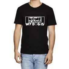 Men's Home Dog Is Graphic Printed T-shirt