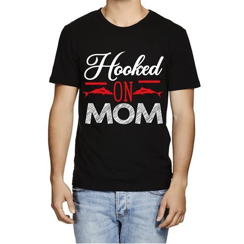 Men's Hooked Fish Mom  Graphic Printed T-shirt