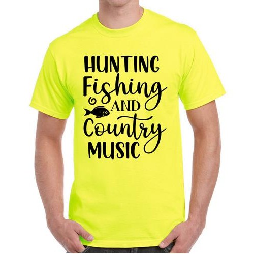Men's Hunting Music Graphic Printed T-shirt
