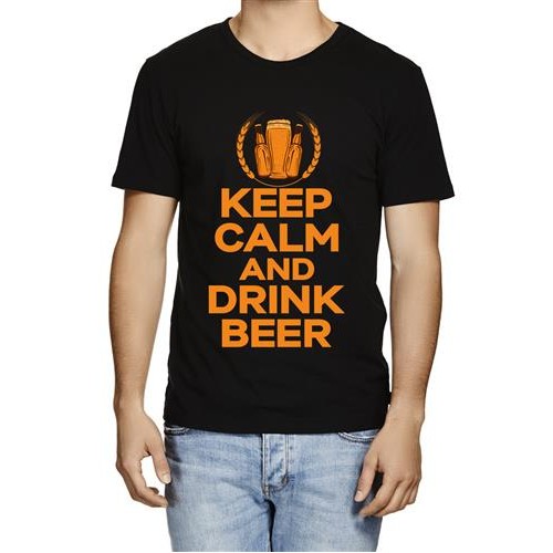 Men's Keep Calm Beer Graphic Printed T-shirt