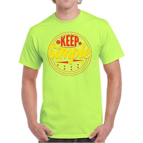 Men's Keep Simple Star Graphic Printed T-shirt