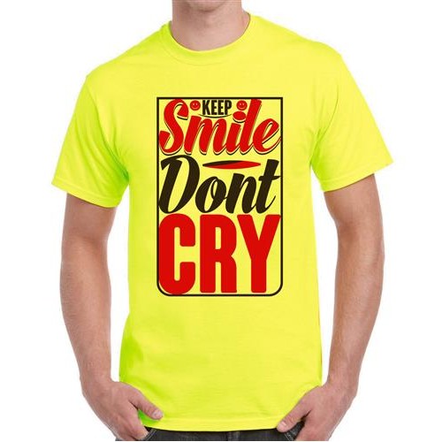 Men's Keep Smile Cry Graphic Printed T-shirt