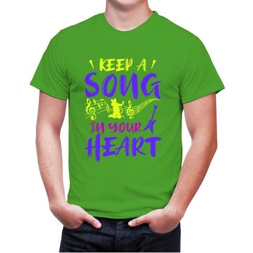 Men's Keep Song Heart Graphic Printed T-shirt