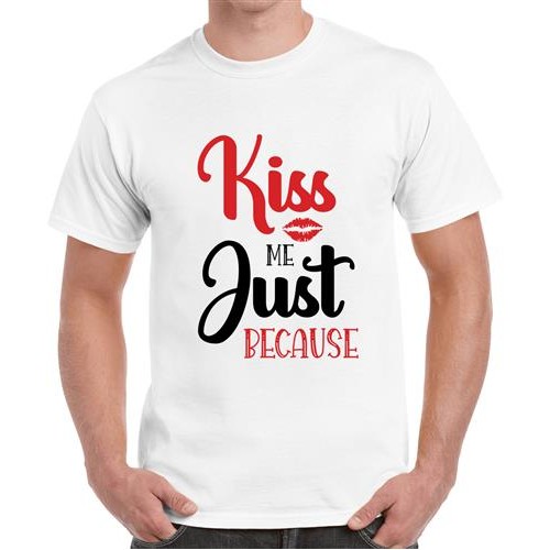 Men's Kiss Just Graphic Printed T-shirt