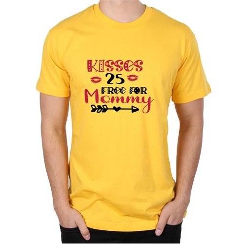 Men's Kisses Free Mommy Graphic Printed T-shirt