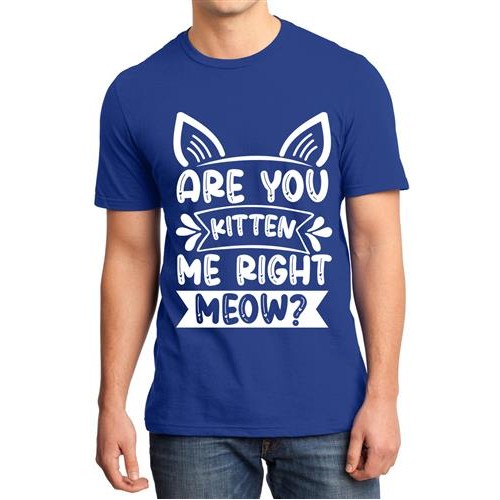 Men's Kitten Right Meow Graphic Printed T-shirt