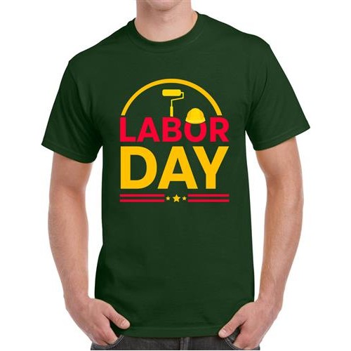 Men's Labour Day Hat Graphic Printed T-shirt