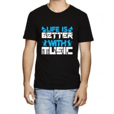 Men's Life Better Music Graphic Printed T-shirt