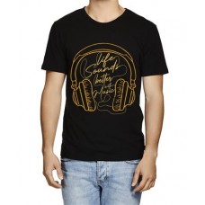 Men's Life Sounds Music Graphic Printed T-shirt