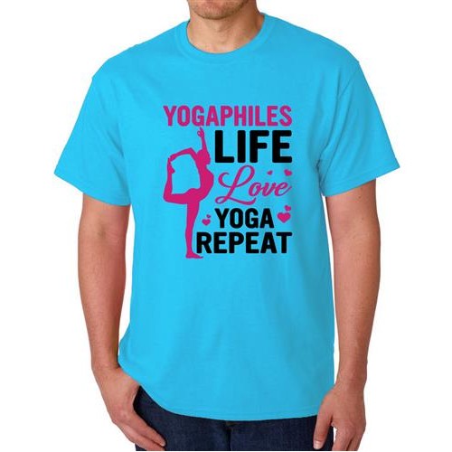 Men's Life Yoga Repeat Graphic Printed T-shirt