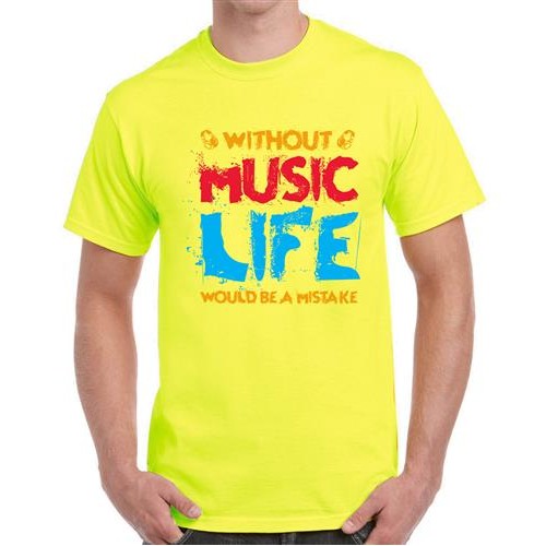 Men's Music Life Mistake Graphic Printed T-shirt