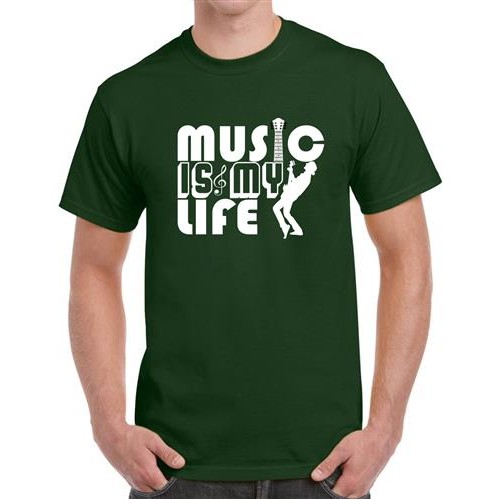 Men's Music My Life Graphic Printed T-shirt