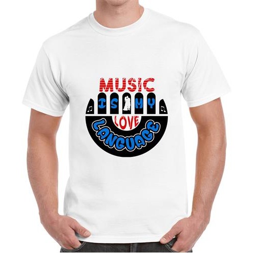 Men's Music My Love Graphic Printed T-shirt