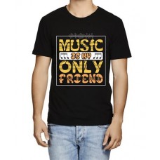 Men's Music My Only Friend Graphic Printed T-shirt