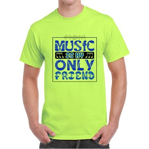 Men's Music Only Friend Graphic Printed T-shirt