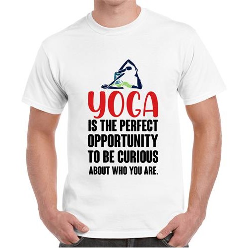 Yoga Is The Perfect Opportunity To Be Curious About Who You Are Graphic Printed T-shirt