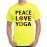 Men's Peace Love Yoga Graphic Printed T-shirt