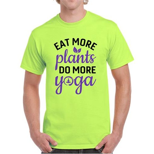 Men's Plants More Yoga Graphic Printed T-shirt