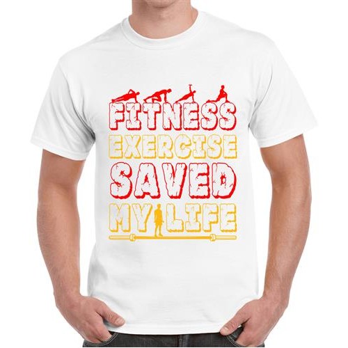Fitness Exercise Saved My Life Graphic Printed T-shirt