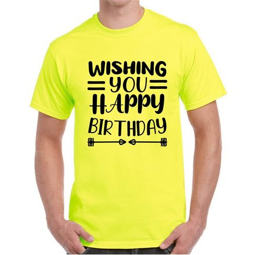Wishing You Happy Birthday Graphic Printed T-shirt