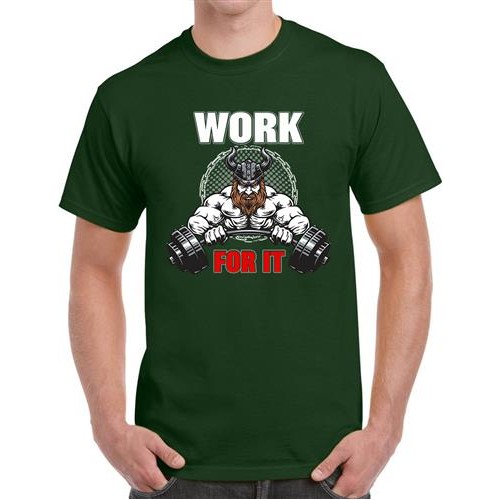 Men's Work Gym For It Graphic Printed T-shirt
