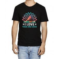 Men's Yoga And Dogs Graphic Printed T-shirt