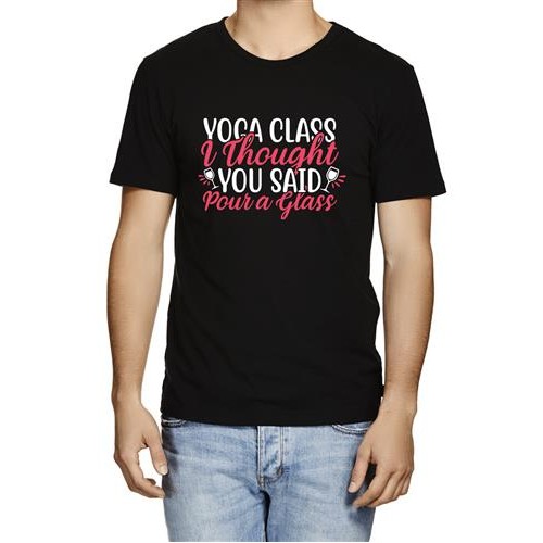 Men's Yoga Class Glass Graphic Printed T-shirt
