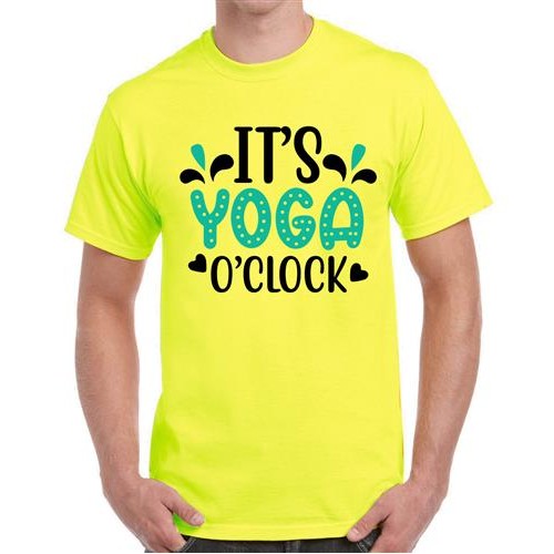 Men's Yoga Clock Graphic Printed T-shirt