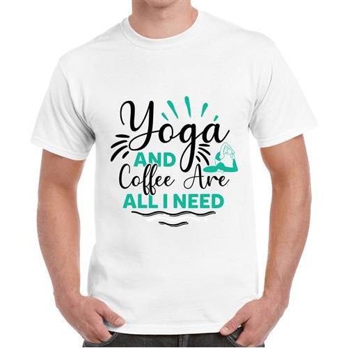 Men's Yoga Coffe I Need Graphic Printed T-shirt