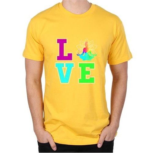 Men's Yoga Love Graphic Printed T-shirt