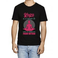 Yoga Is A Mirror To Look At Ourselves From Within Graphic Printed T-shirt