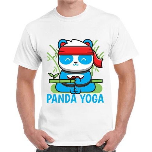 Men's Yoga Panda Stick Graphic Printed T-shirt