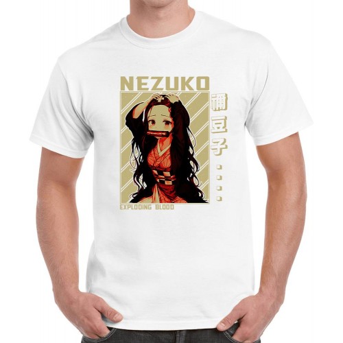 Nezuko Exploding Blood Graphic Printed T-shirt