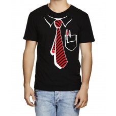 Tie Pocket Graphic Printed T-shirt