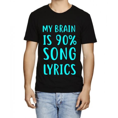 Men's Cotton Graphic Printed Half Sleeve T-Shirt - 90 Percent Song Lyrics