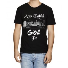 Caseria Men's Cotton Graphic Printed Half Sleeve T-Shirt - Aao Kabhi Goa