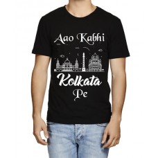 Men's Cotton Graphic Printed Half Sleeve T-Shirt - Aao Kabhi Kolkata