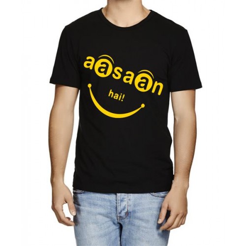 Men's Cotton Graphic Printed Half Sleeve T-Shirt - Aasaan Hai