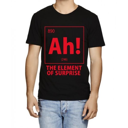 Caseria Men's Cotton Graphic Printed Half Sleeve T-Shirt - Ah Element Of Surprise