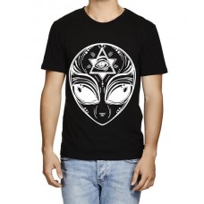 Men's Cotton Graphic Printed Half Sleeve T-Shirt - Alien Third Eye