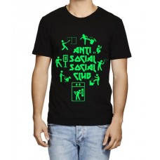 Caseria Men's Cotton Graphic Printed Half Sleeve T-Shirt - Anti Social Club