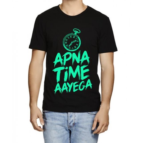 Men's Cotton Graphic Printed Half Sleeve T-Shirt - Apna Time Ayega
